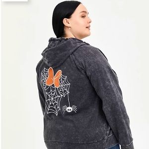 Disney Minnie Mouse Mineral Wash Spider Web Hoodie Size 4 from Torrid